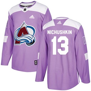 Youth Adidas Colorado Avalanche Valeri Nichushkin Purple Fights Cancer Practice Jersey - Authentic