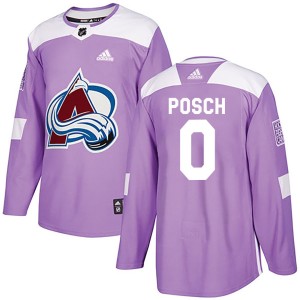 Youth Adidas Colorado Avalanche Isak Posch Purple Fights Cancer Practice Jersey - Authentic