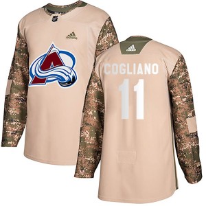 Men's Adidas Colorado Avalanche Andrew Cogliano Camo Veterans Day Practice Jersey - Authentic