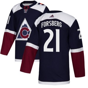 Men's Adidas Colorado Avalanche Peter Forsberg Navy Alternate Jersey - Authentic