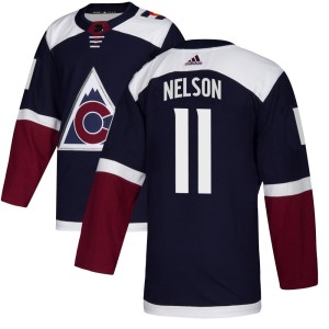 Men's Adidas Colorado Avalanche Brock Nelson Navy Alternate Jersey - Authentic