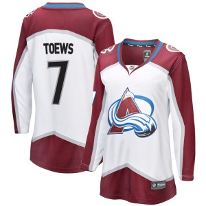 Women's Fanatics Branded Colorado Avalanche Devon Toews White Away Jersey - Breakaway