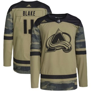 Youth Adidas Colorado Avalanche Rob Blake Camo Military Appreciation Practice Jersey - Authentic
