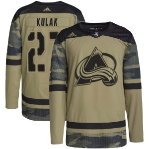 Youth Adidas Colorado Avalanche Brett Kulak Camo Military Appreciation Practice Jersey - Authentic
