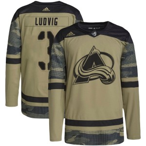 Youth Adidas Colorado Avalanche John Ludvig Camo Military Appreciation Practice Jersey - Authentic