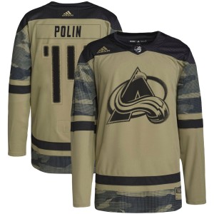 Youth Adidas Colorado Avalanche Jason Polin Camo Military Appreciation Practice Jersey - Authentic