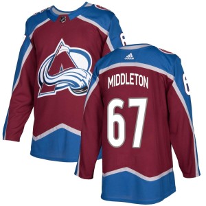 Men's Adidas Colorado Avalanche Keaton Middleton Burgundy Home Jersey - Authentic