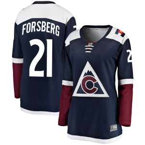 Women's Fanatics Branded Colorado Avalanche Peter Forsberg Navy Alternate Jersey - Breakaway