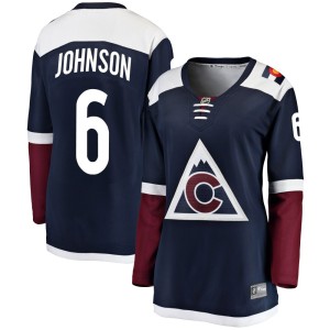 Women's Fanatics Branded Colorado Avalanche Erik Johnson Navy Alternate Jersey - Breakaway