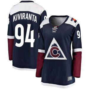 Women's Fanatics Branded Colorado Avalanche Joel Kiviranta Navy Alternate Jersey - Breakaway