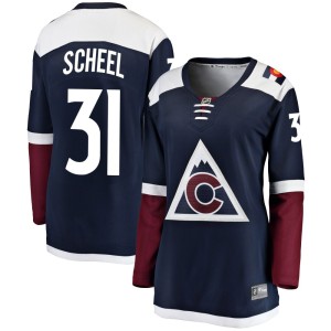 Women's Fanatics Branded Colorado Avalanche Adam Scheel Navy Alternate Jersey - Breakaway