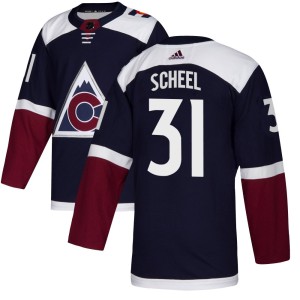 Youth Adidas Colorado Avalanche Adam Scheel Navy Alternate Jersey - Authentic