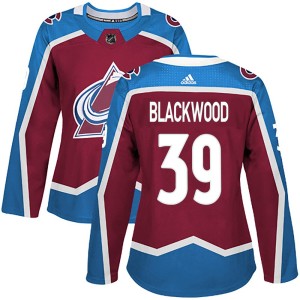 Women's Adidas Colorado Avalanche Mackenzie Blackwood Black Burgundy Home Jersey - Authentic