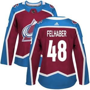 Women's Adidas Colorado Avalanche Tye Felhaber Burgundy Home Jersey - Authentic