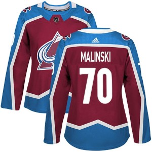 Women's Adidas Colorado Avalanche Sam Malinski Burgundy Home Jersey - Authentic