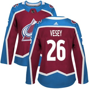 Women's Adidas Colorado Avalanche Jimmy Vesey Burgundy Home Jersey - Authentic