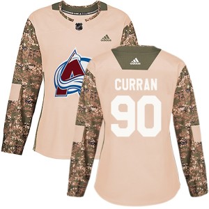 Women's Adidas Colorado Avalanche Maxmilian Curran Camo Veterans Day Practice Jersey - Authentic