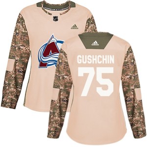 Women's Adidas Colorado Avalanche Danil Gushchin Camo Veterans Day Practice Jersey - Authentic