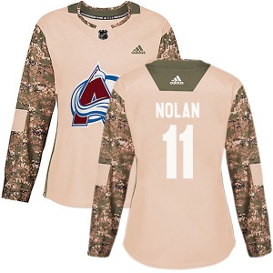 Women's Adidas Colorado Avalanche Owen Nolan Camo Veterans Day Practice Jersey - Authentic