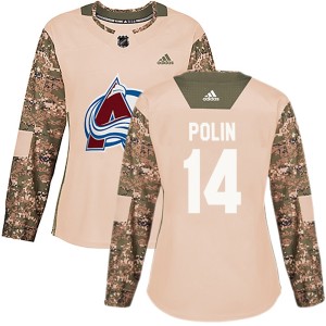 Women's Adidas Colorado Avalanche Jason Polin Camo Veterans Day Practice Jersey - Authentic