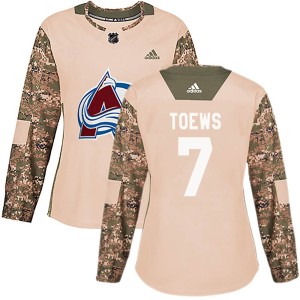 Women's Adidas Colorado Avalanche Devon Toews Camo Veterans Day Practice Jersey - Authentic