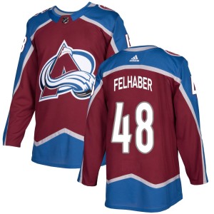 Youth Adidas Colorado Avalanche Tye Felhaber Burgundy Home Jersey - Authentic