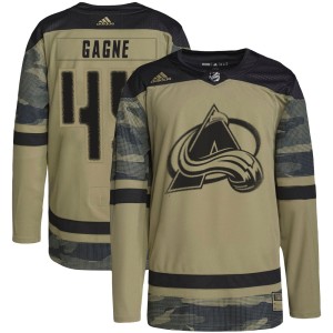 Men's Adidas Colorado Avalanche Alex Gagne Camo Military Appreciation Practice Jersey - Authentic