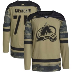 Men's Adidas Colorado Avalanche Danil Gushchin Camo Military Appreciation Practice Jersey - Authentic