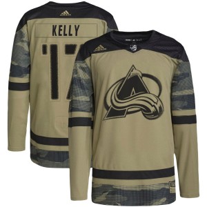 Men's Adidas Colorado Avalanche Parker Kelly Camo Military Appreciation Practice Jersey - Authentic
