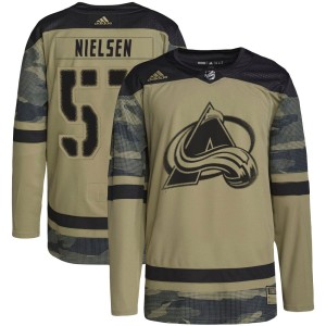 Men's Adidas Colorado Avalanche Tristen Nielsen Camo Military Appreciation Practice Jersey - Authentic