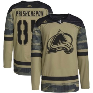 Men's Adidas Colorado Avalanche Nikita Prishchepov Camo Military Appreciation Practice Jersey - Authentic