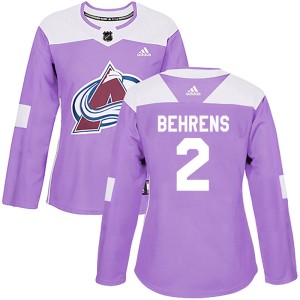 Women's Adidas Colorado Avalanche Sean Behrens Purple Fights Cancer Practice Jersey - Authentic