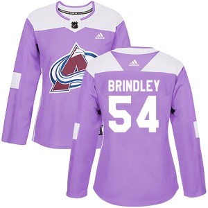 Women's Adidas Colorado Avalanche Gavin Brindley Purple Fights Cancer Practice Jersey - Authentic