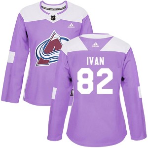 Women's Adidas Colorado Avalanche Ivan Ivan Purple Fights Cancer Practice Jersey - Authentic