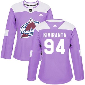 Women's Adidas Colorado Avalanche Joel Kiviranta Purple Fights Cancer Practice Jersey - Authentic