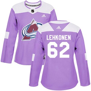 Women's Adidas Colorado Avalanche Artturi Lehkonen Purple Fights Cancer Practice Jersey - Authentic