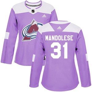 Women's Adidas Colorado Avalanche Kevin Mandolese Purple Fights Cancer Practice Jersey - Authentic