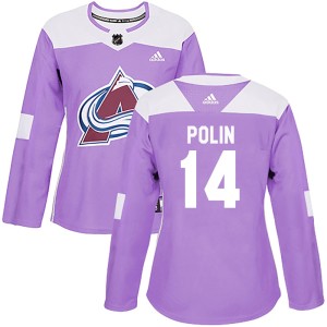 Women's Adidas Colorado Avalanche Jason Polin Purple Fights Cancer Practice Jersey - Authentic