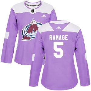 Women's Adidas Colorado Avalanche Rob Ramage Purple Fights Cancer Practice Jersey - Authentic