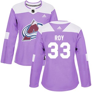 Women's Adidas Colorado Avalanche Patrick Roy Purple Fights Cancer Practice Jersey - Authentic