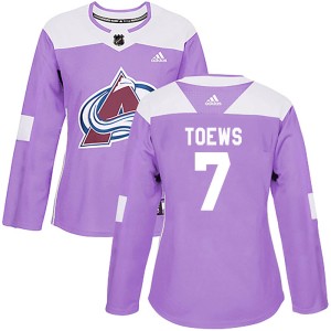 Women's Adidas Colorado Avalanche Devon Toews Purple Fights Cancer Practice Jersey - Authentic