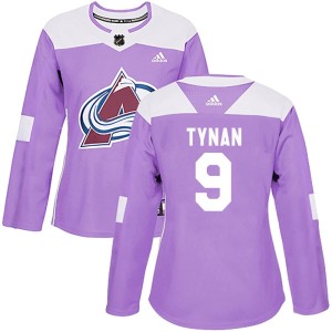 Women's Adidas Colorado Avalanche T.J. Tynan Purple Fights Cancer Practice Jersey - Authentic