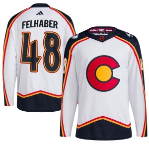 Men's Adidas Colorado Avalanche Tye Felhaber White Reverse Retro 2.0 Jersey - Authentic