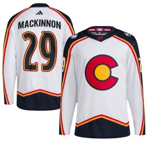 Men's Adidas Colorado Avalanche Nathan MacKinnon White Reverse Retro 2.0 Jersey - Authentic