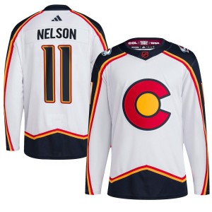 Men's Adidas Colorado Avalanche Brock Nelson White Reverse Retro 2.0 Jersey - Authentic
