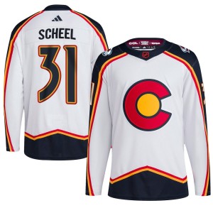 Men's Adidas Colorado Avalanche Adam Scheel White Reverse Retro 2.0 Jersey - Authentic