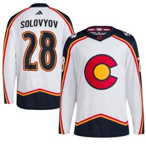 Men's Adidas Colorado Avalanche Ilya Solovyov White Reverse Retro 2.0 Jersey - Authentic