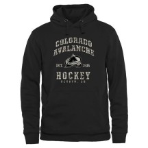Men's Colorado Avalanche Black Camo Stack Pullover Hoodie -