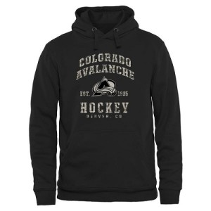 Men's Colorado Avalanche Black Camo Stack Pullover Hoodie -