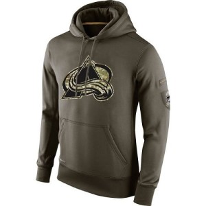 Men's Nike Colorado Avalanche Olive Salute to Service KO Performance Hoodie -